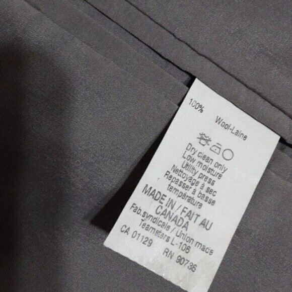 Ralph Lauren  mens blazer suit plaid 100% wool Laine size 46L 2 buttons closure - Picture 7 of 8